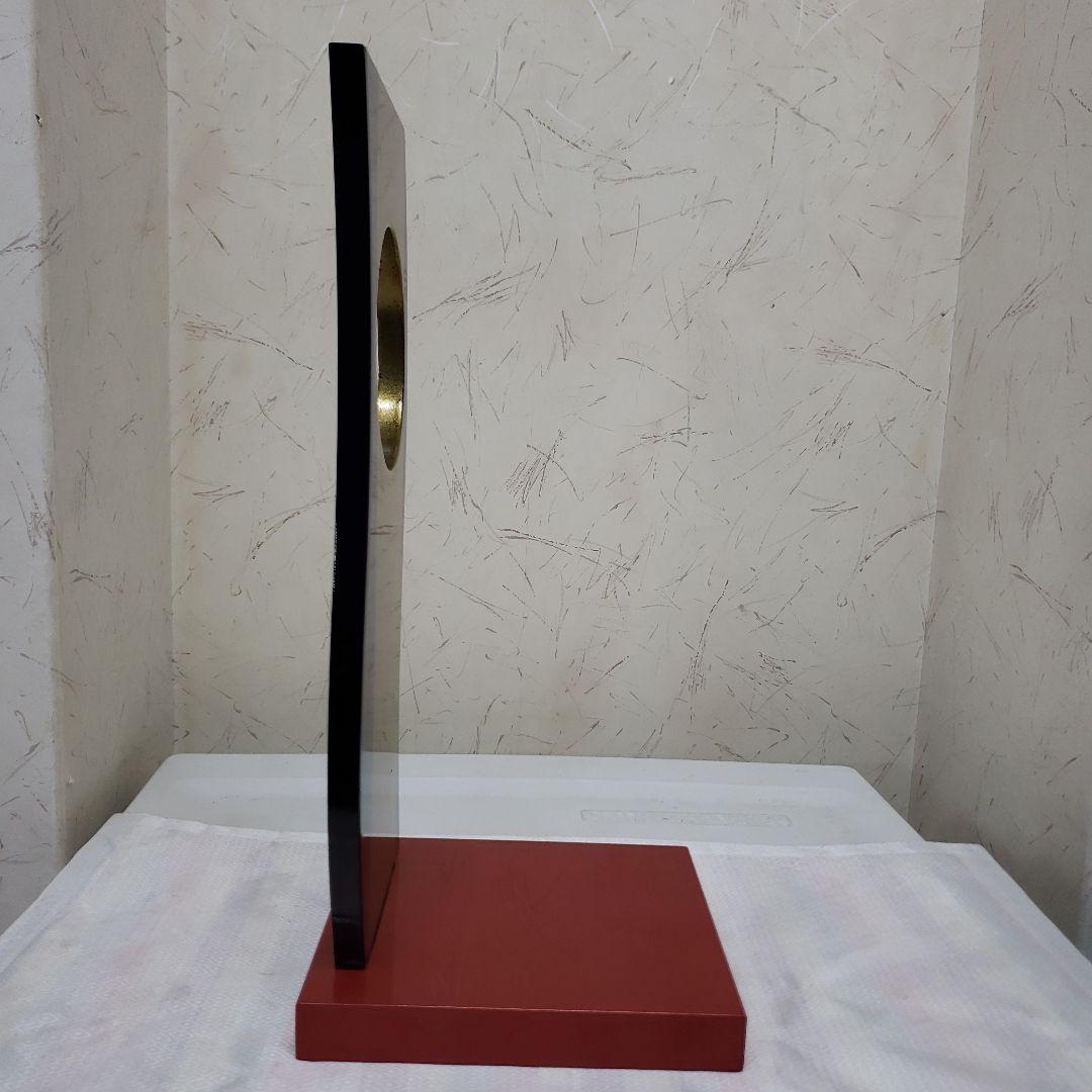 Ｂフライデーモダンアート日輪飾り台 彫刻 黒と金のグラデーション