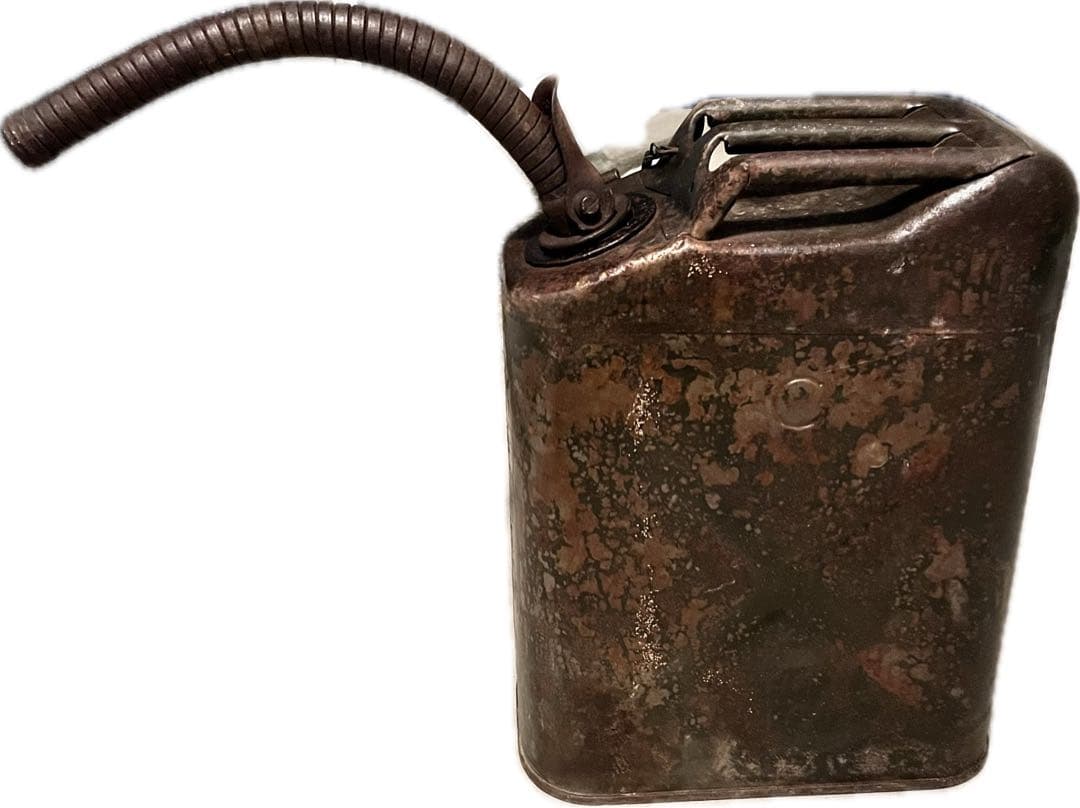 【希少ノズル付き】US軍放出品 1952年製 錆びたヴィンテージ ジェリカン