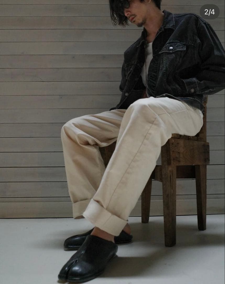 PABLO VINCI Oiled chino trousers L ナチュラル