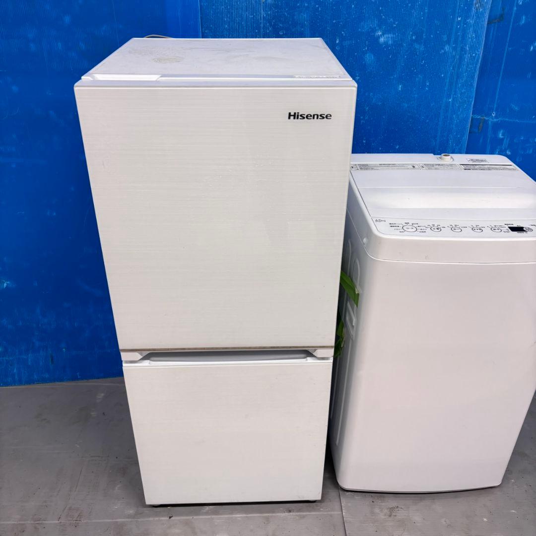 574 ガラスパネル　冷蔵庫　洗濯機　セット　小型　一人暮らし　ホワイト