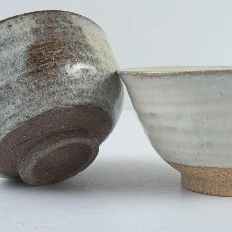 ゆき　茶道具　三蔵窯　粉引など　数茶碗六種十二客　時代箱付　M　9536A