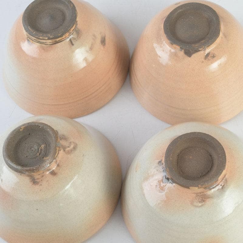 ゆき　茶道具　三蔵窯　粉引など　数茶碗六種十二客　時代箱付　M　9536A