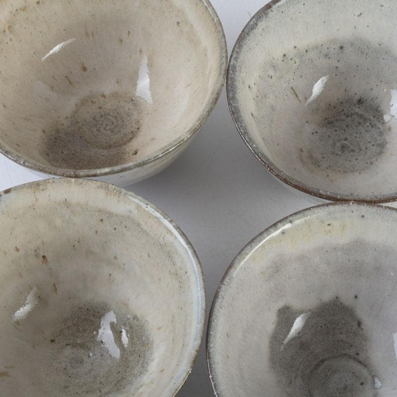 ゆき　茶道具　三蔵窯　粉引など　数茶碗六種十二客　時代箱付　M　9536A