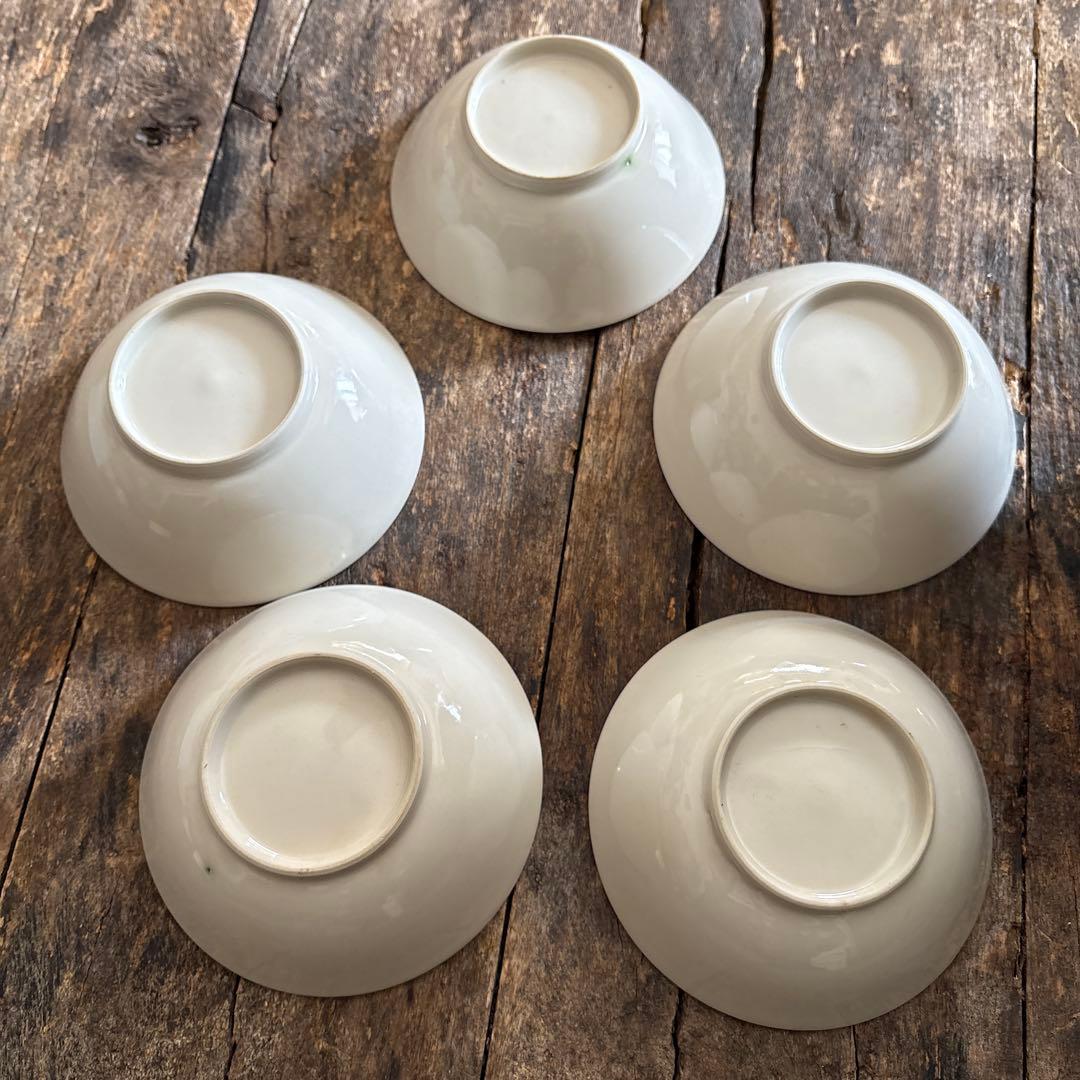 希少　砥部焼　淡黄磁　深皿　五客　白磁　白高麗