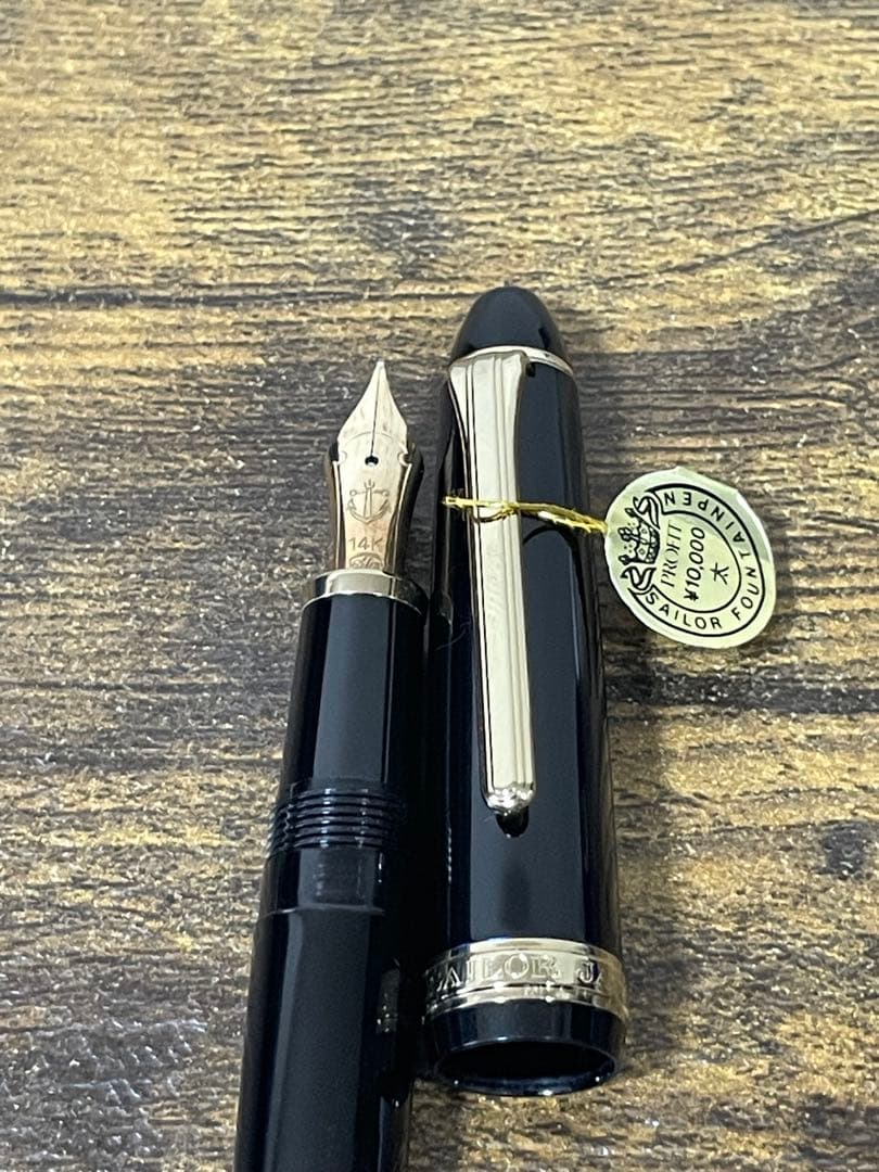 未使用　タグ付き　旧ニブ　JIS刻印　14金　ホワイトゴールド　万年筆　字幅B
