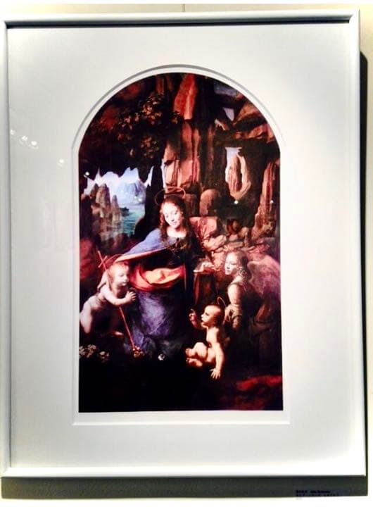 インテリアアート版画絵画(ダビンチの聖母)額付 420×297mm