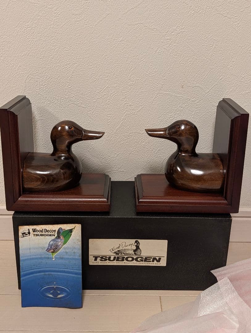 TSUBOGEN ウッドデコイ アヒル ブックエンド 壺源 ツボゲン