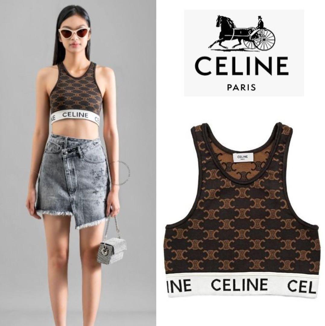 CELINE セリーヌ クロップド タンクトップ ブラトップ トリオンフ