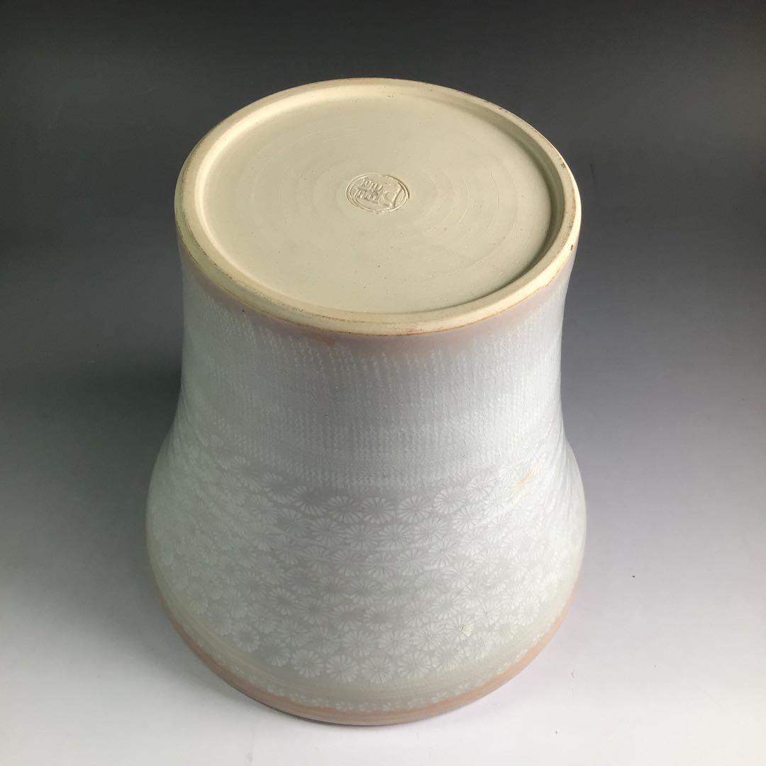 Ｐ８０４　水指　『平安　開山造』『礼賓手三嶋』『末広水指』　共箱　茶道具