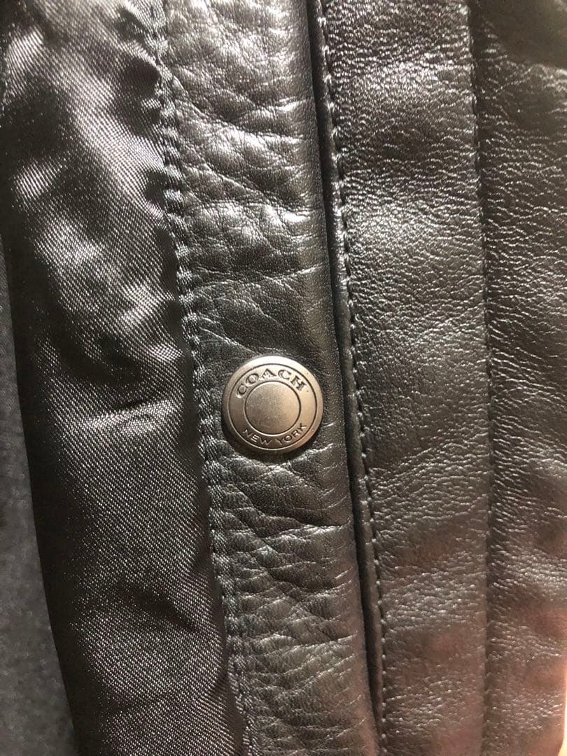 【美品】COACH　ジャケット牛革ブラックコーチ　シングXS S相当 国内正規品