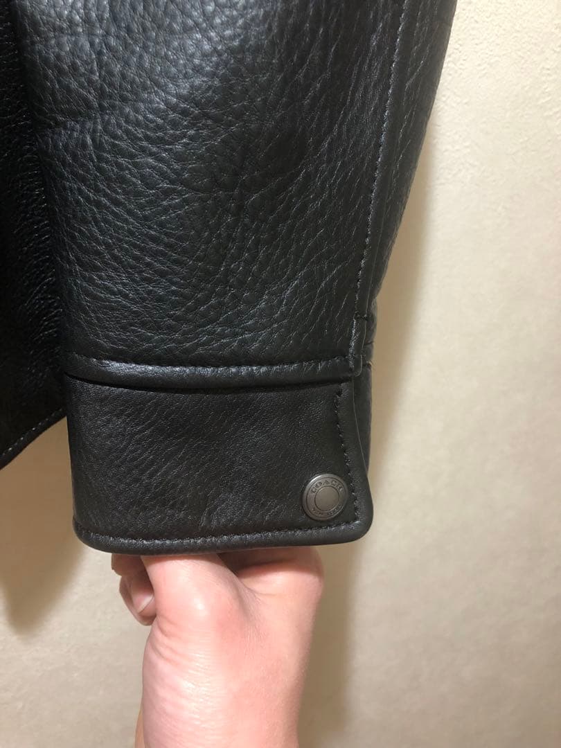 【美品】COACH　ジャケット牛革ブラックコーチ　シングXS S相当 国内正規品