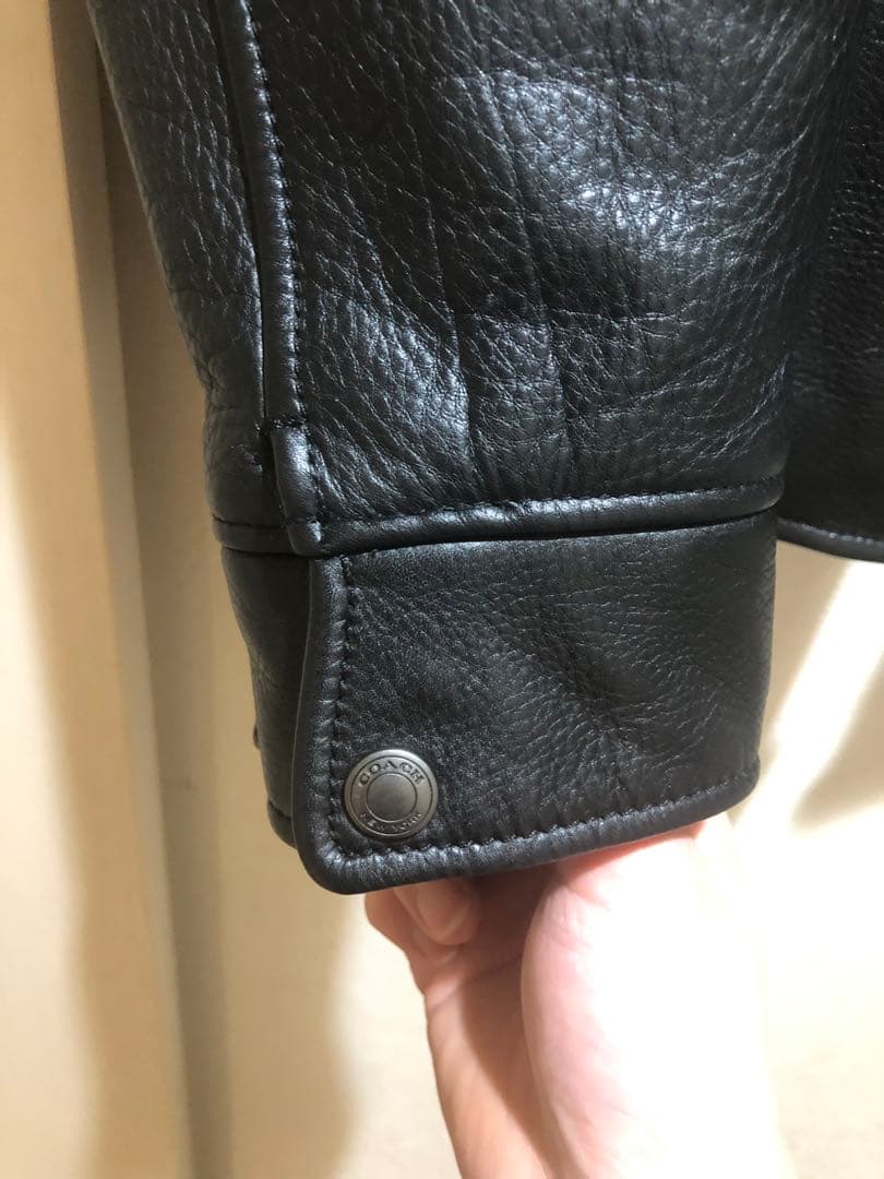 【美品】COACH　ジャケット牛革ブラックコーチ　シングXS S相当 国内正規品
