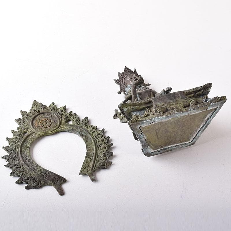 仏教美術　古銅青銅　チベット仏　仏像　置物　Ｖ　7727