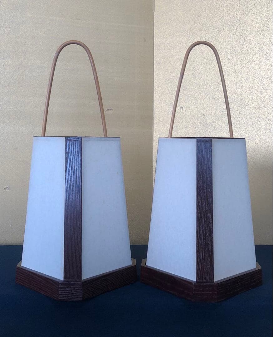 《R》茶道具 夜咄 足元行灯一対 露地行灯 照明 行燈 元箱 260120き5