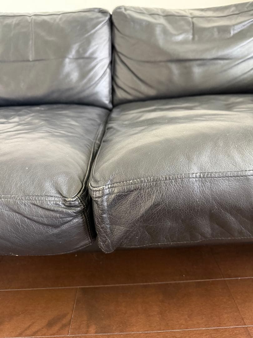 CIBONE ROBELE SOFA 3P 本革 黒 ソファ 使用感あり　送料込