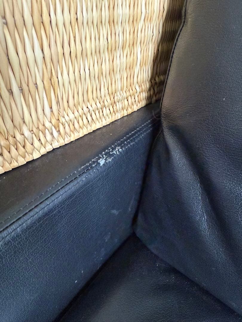 CIBONE ROBELE SOFA 3P 本革 黒 ソファ 使用感あり　送料込