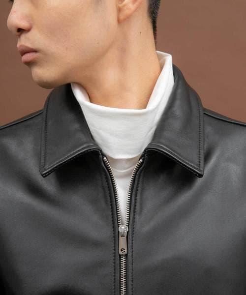 美品 UNITED TOKYO レザー 襟付き ライダース M ブラック