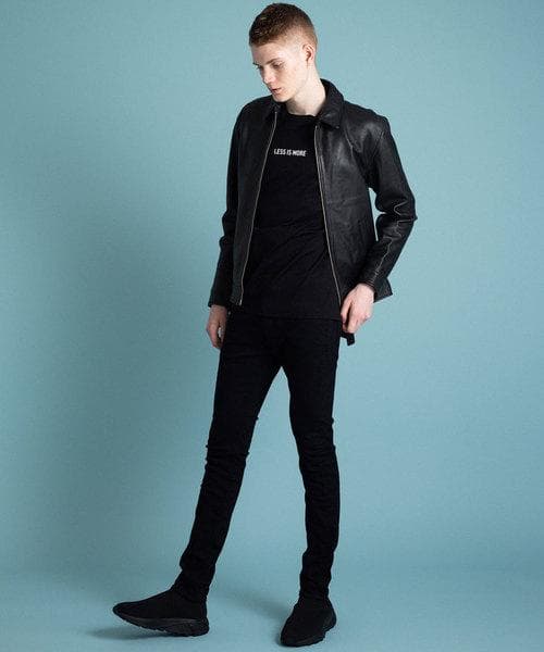 美品 UNITED TOKYO レザー 襟付き ライダース M ブラック