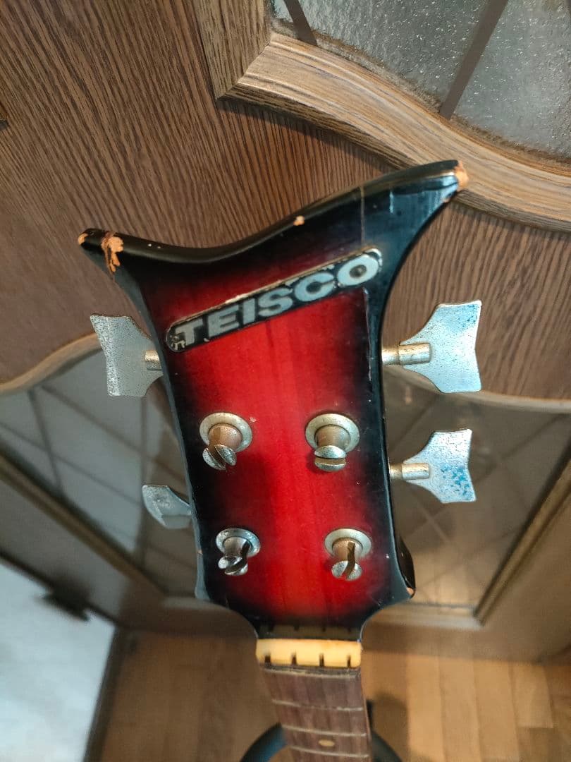 【ジャンク品】Teisco BA-2 セミアコースティックエレキベース レッド
