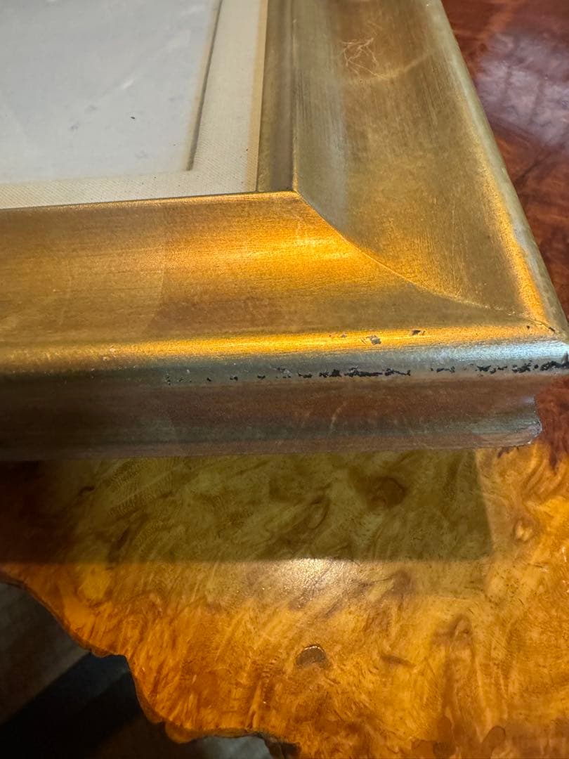 絵画　桝田隆一氏　雪林　額装付き