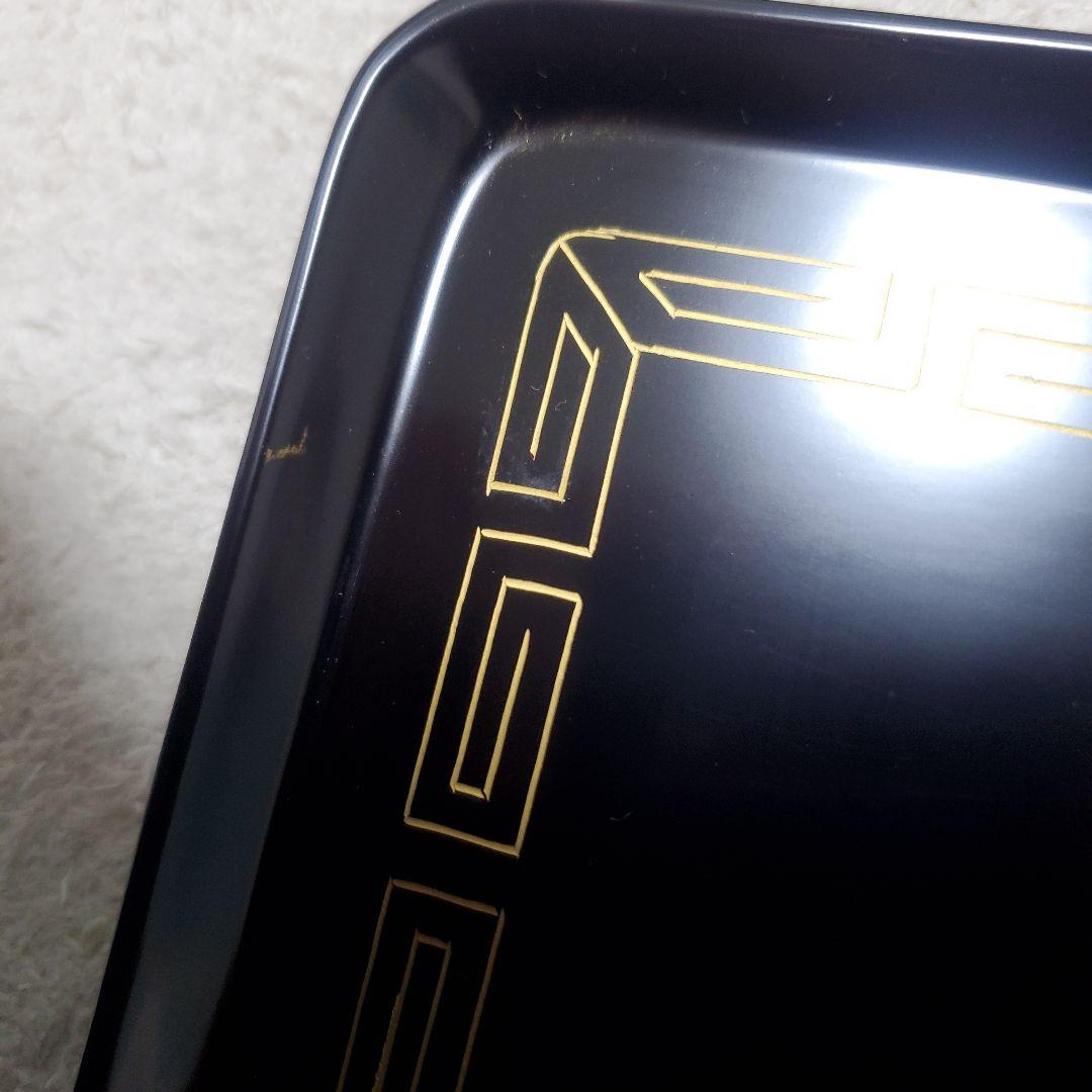 輪島塗 皿 黒色 金色模様