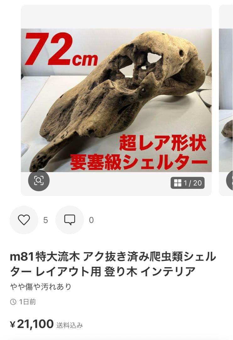 n42特大流木 大型流木 アク抜き済み 爬虫類シェルター レイアウト用 登り木