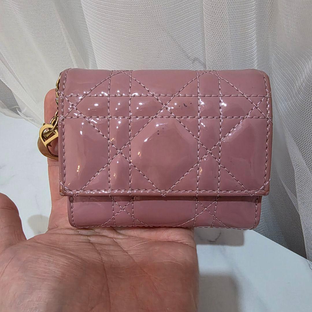 Christian Dior ピンク 三つ折り財布