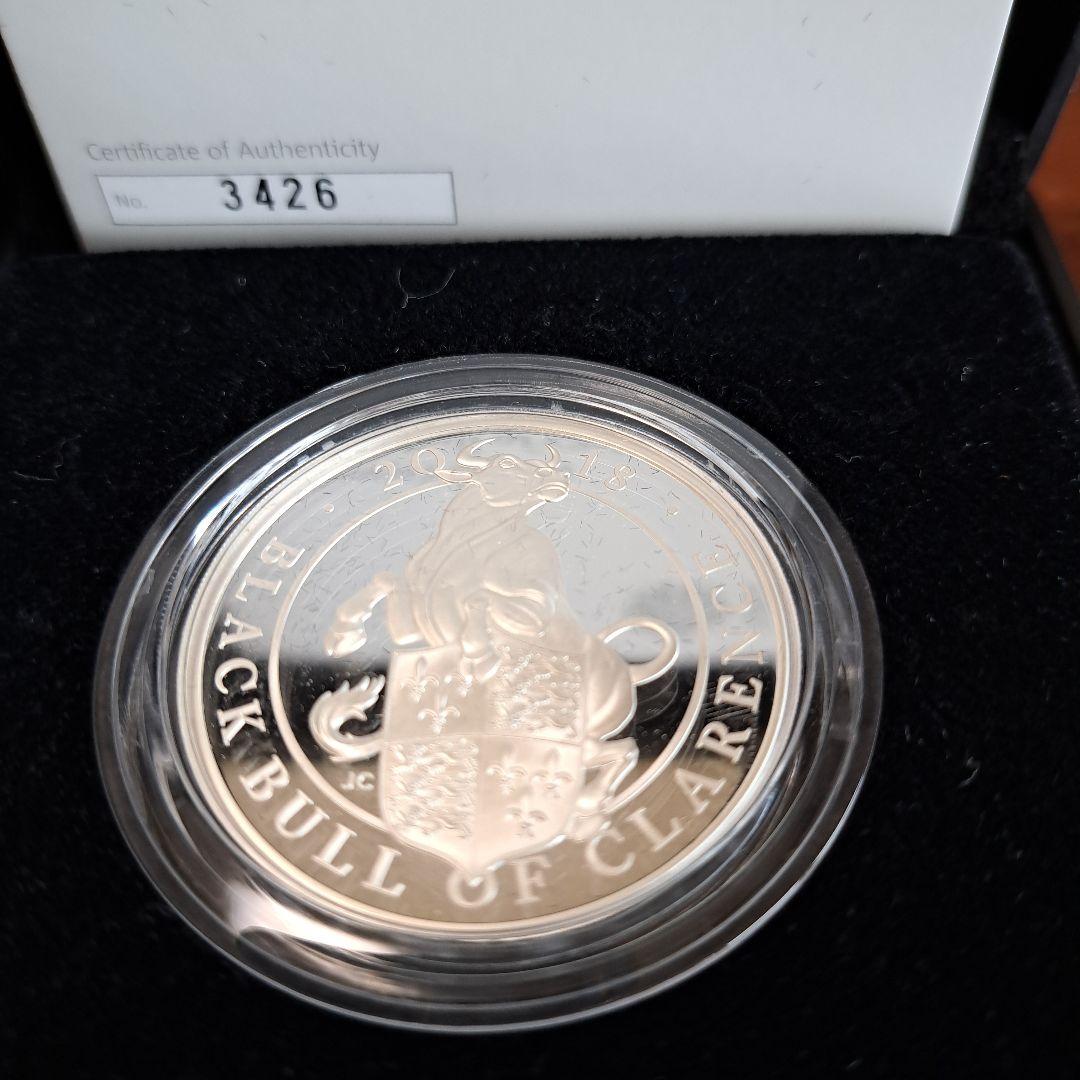 ⭐クイーンズビースト　ブラックブル　プルーフ銀貨ロイヤルミント１オンス　限定品