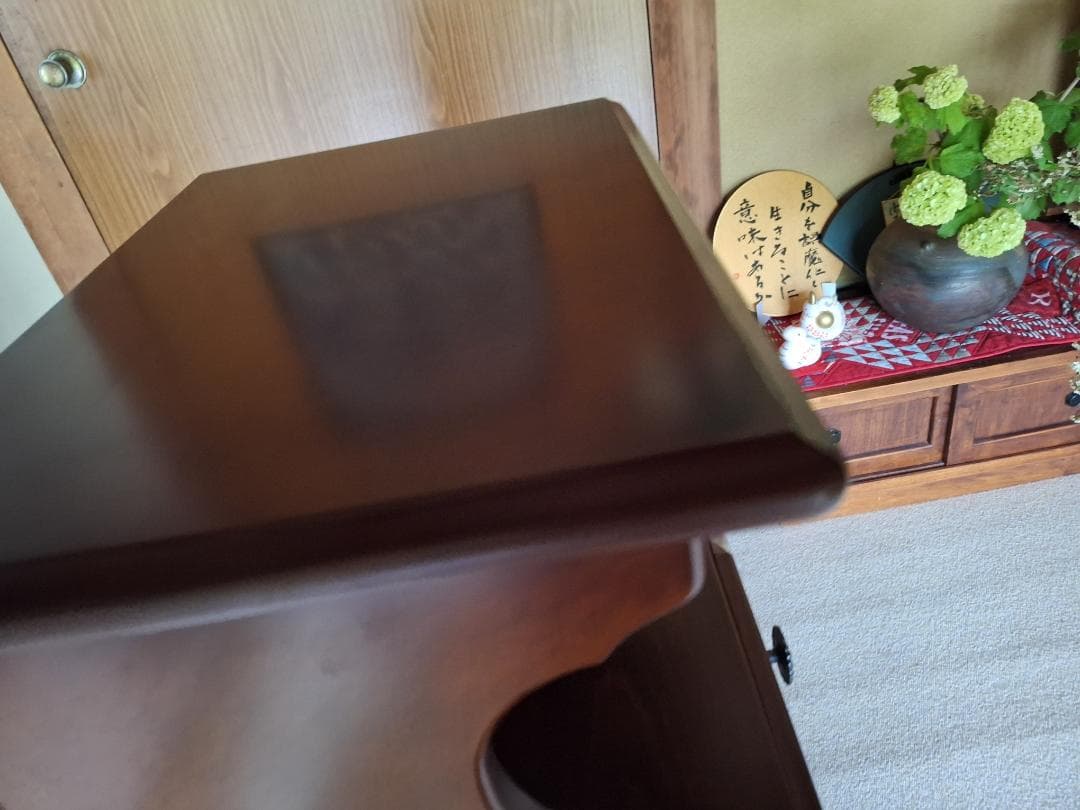 美品!【カリモク家具 】karimoku/コロニアル 電話・FAX台/チェスト