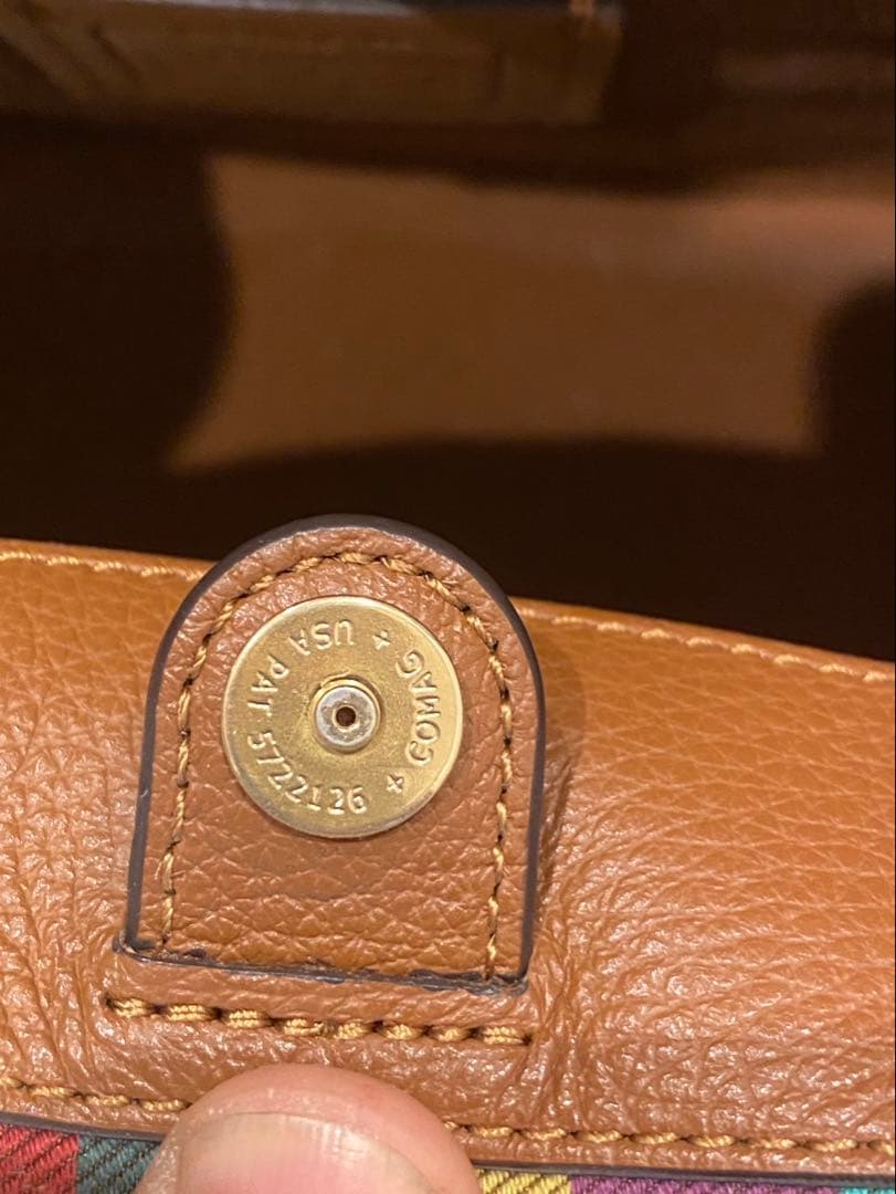 COACH ストライプデザイン ハンドバッグ