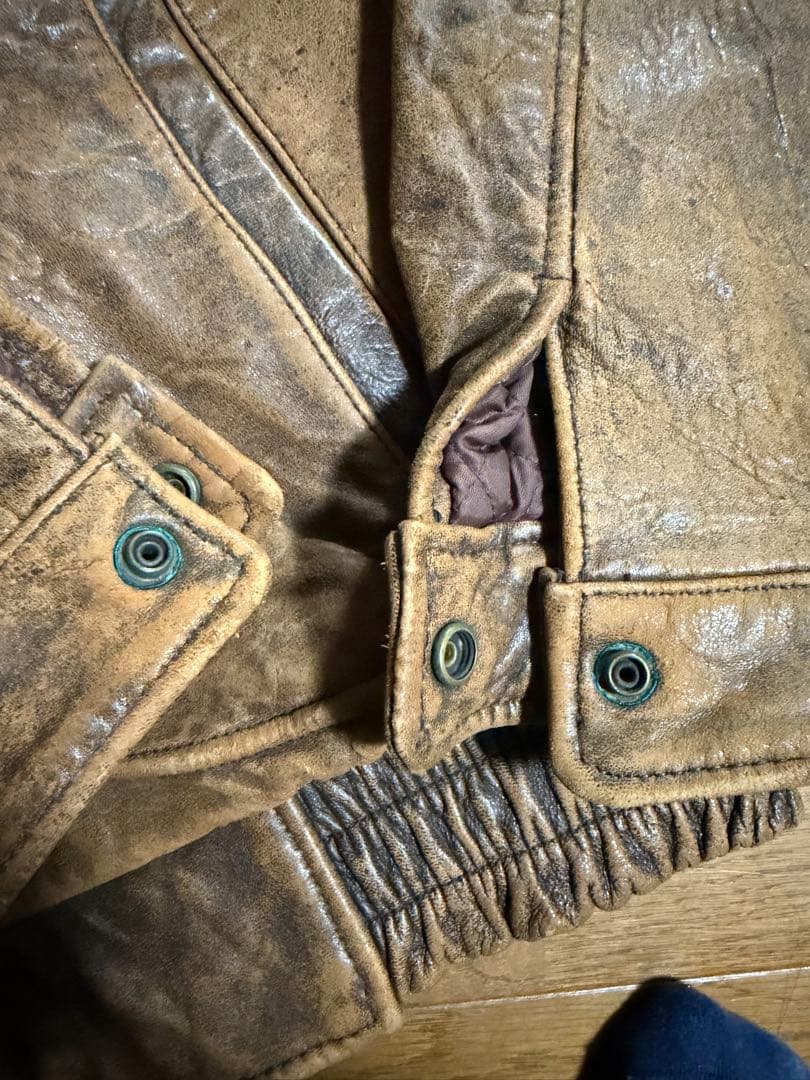 90's A-2 フライト レザージャケット ブルゾン 本革 ショート丈 羊