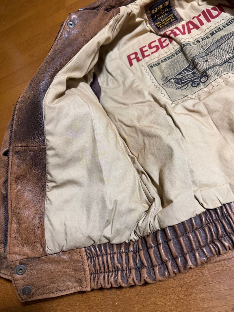 90's A-2 フライト レザージャケット ブルゾン 本革 ショート丈 羊