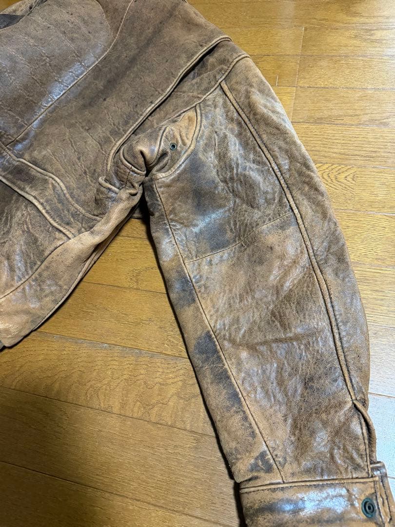 90's A-2 フライト レザージャケット ブルゾン 本革 ショート丈 羊