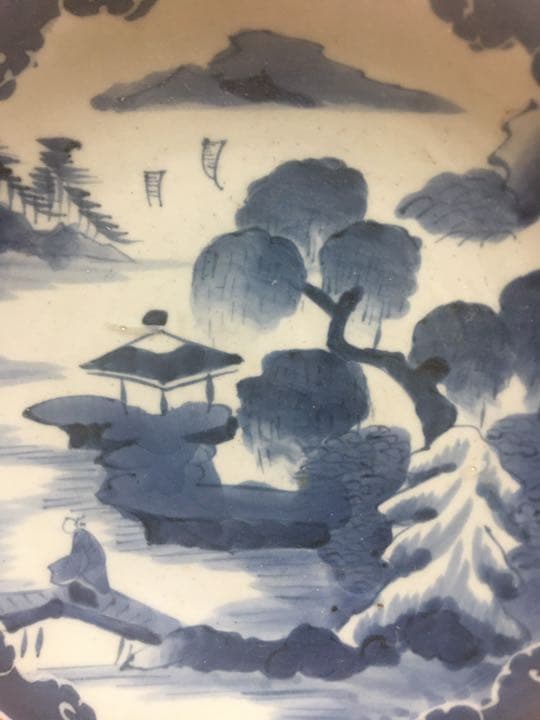 青花 大皿 清時代 中国古玩