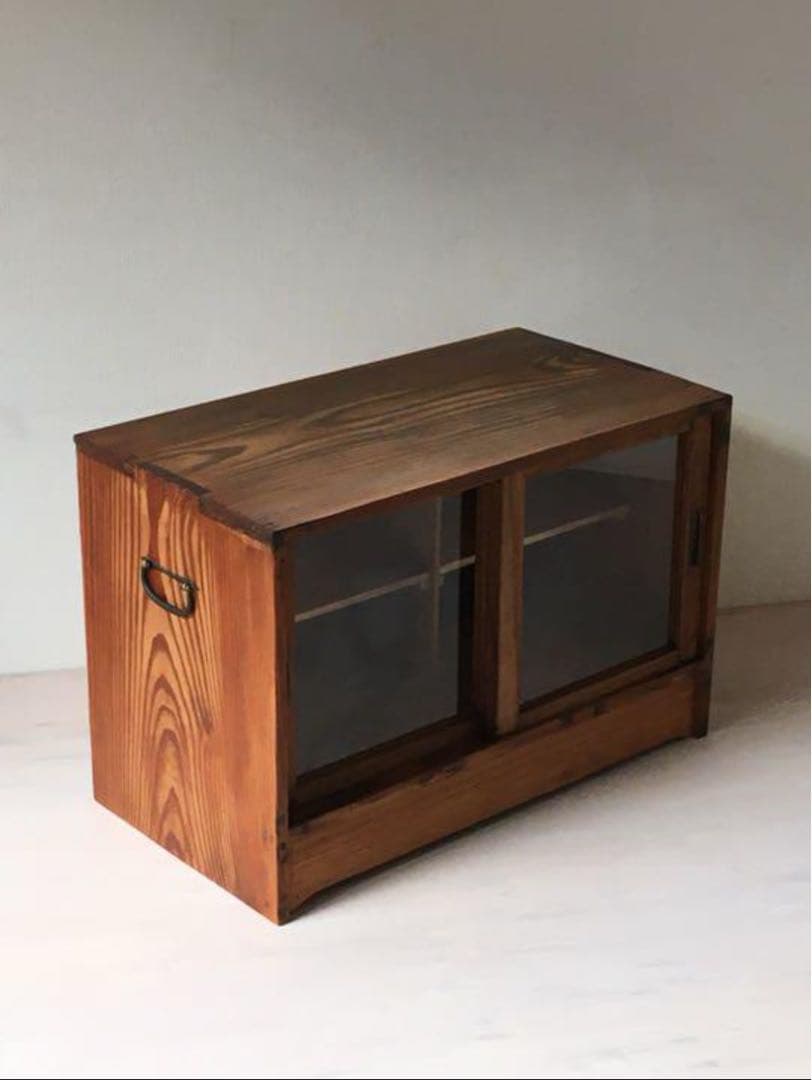 古い 食器棚 ガラス棚 ガラスケース アンティーク