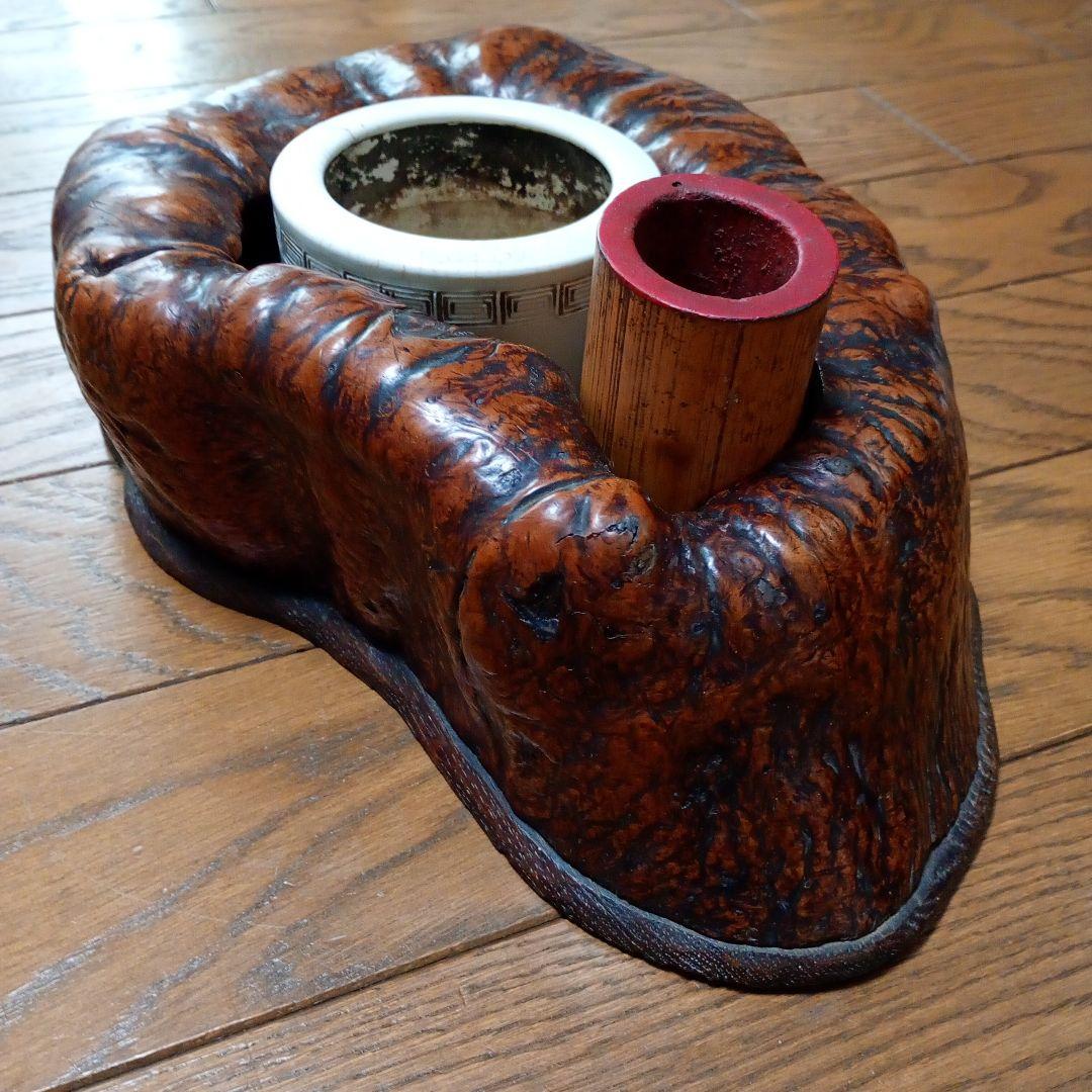 煙草盆　天然木製　アンティーク　骨董品