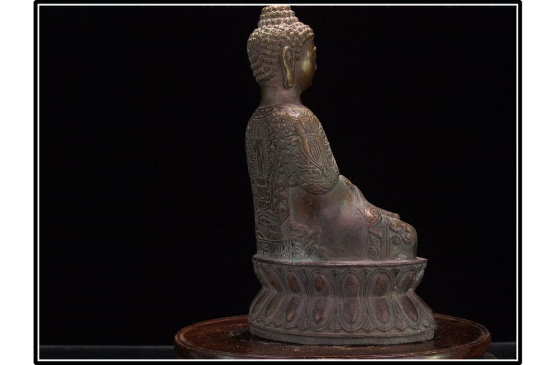 貴重品　唐時代銅製仏像　唐物中国骨董品 古美術 DE846B2-3