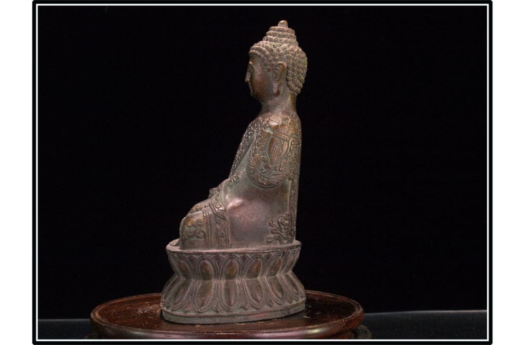 貴重品　唐時代銅製仏像　唐物中国骨董品 古美術 DE846B2-3