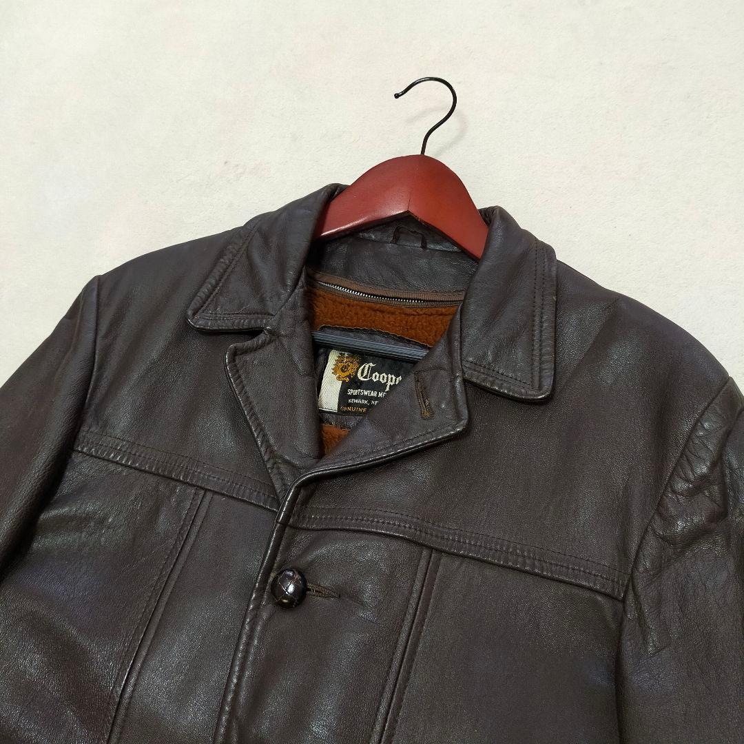 70S　USA製　Cooper　ライナー　ミドル丈レザーコート　レザージャケット
