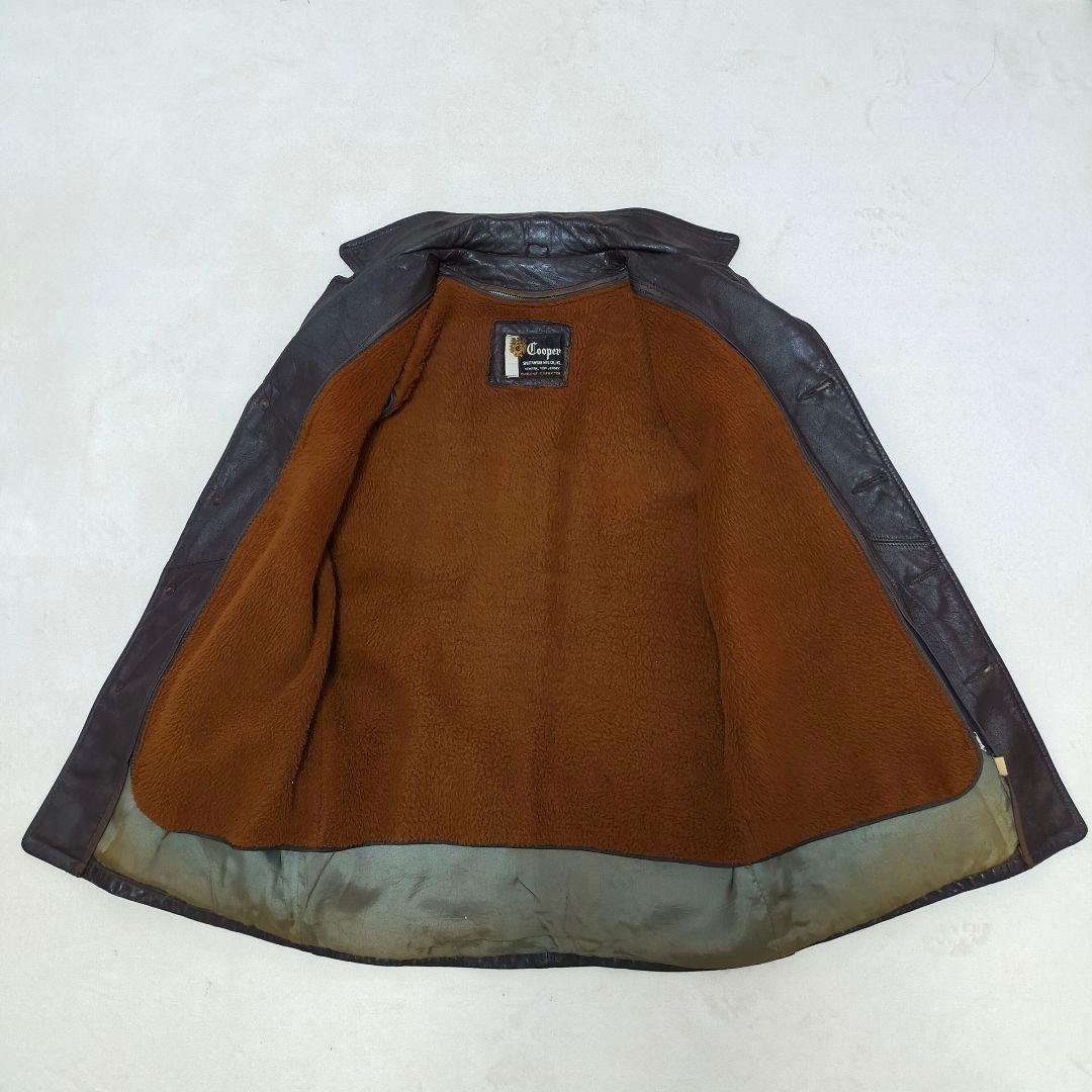 70S　USA製　Cooper　ライナー　ミドル丈レザーコート　レザージャケット