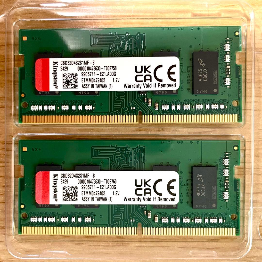 kingston DDR4-3200 16GB ノートPC メモリー 8GB×2