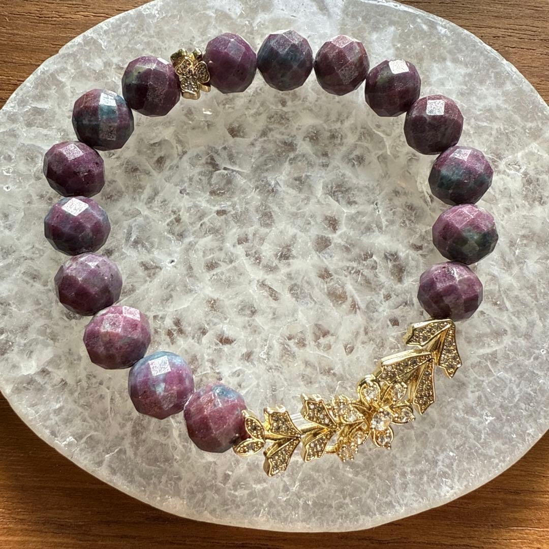 大人❢ルビーインフックサイトにキラキラパーツブレス❥