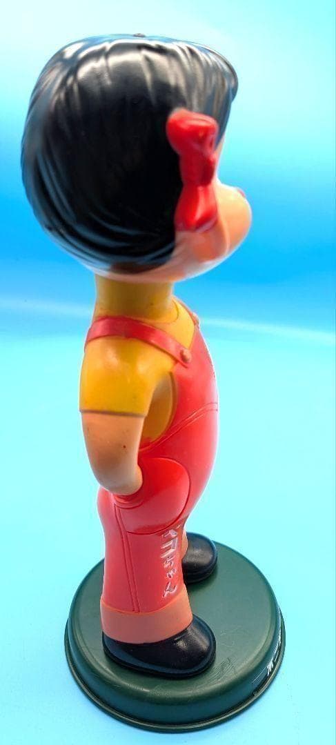 昭和レトロ 首振りペコちゃん 店頭用ソフビ/約３１センチ/台座付