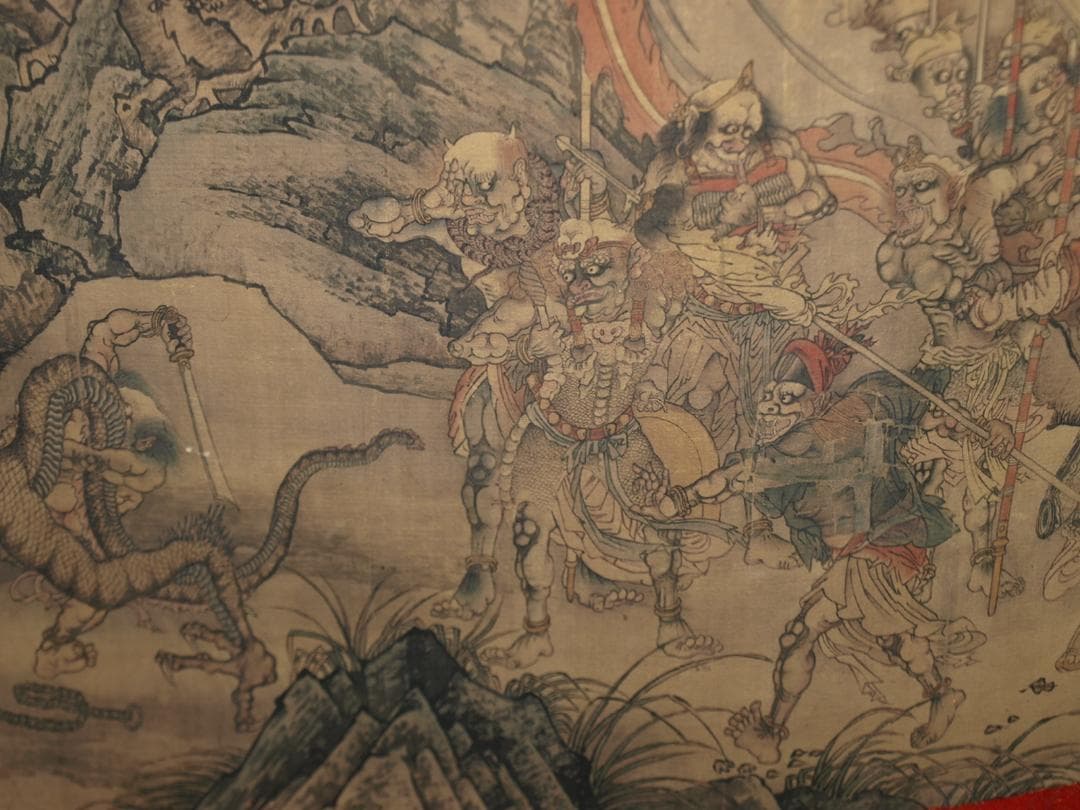 蔵整理　中国時代の絵　激安骨董品　時代不明　掛け軸 BD056A2-3