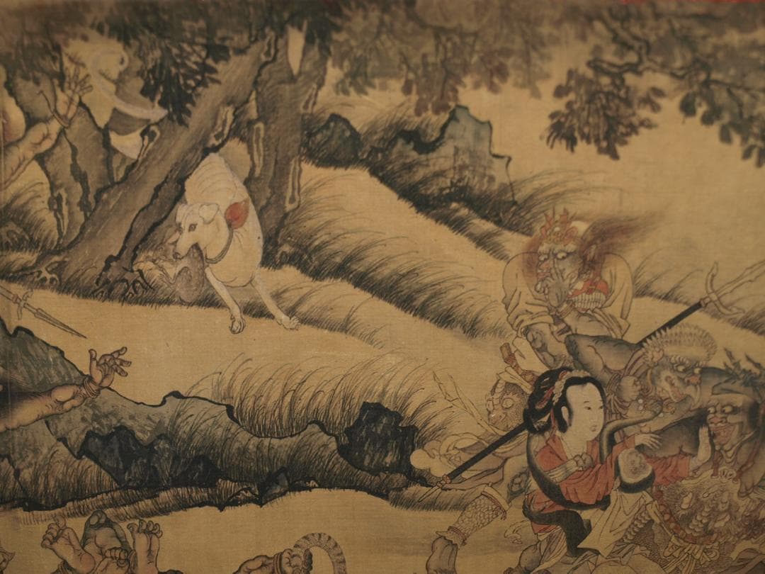 蔵整理　中国時代の絵　激安骨董品　時代不明　掛け軸 BD056A2-3