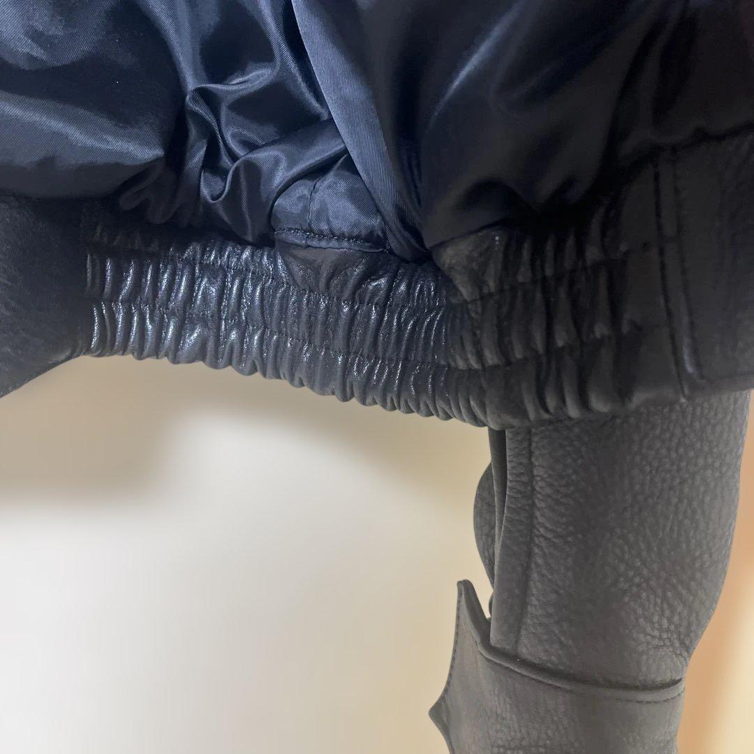 【美品】カドヤ　レザージャケット　LL 黒　※ネーム等入り