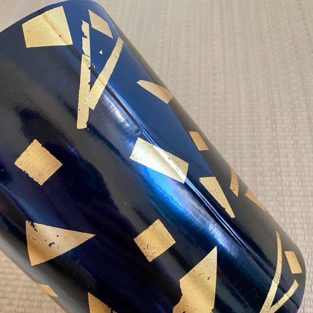 玄々斎好写【葉蓋水指】箔散らし 天然木 曲物 漆塗 真塗 金箔 茶道具