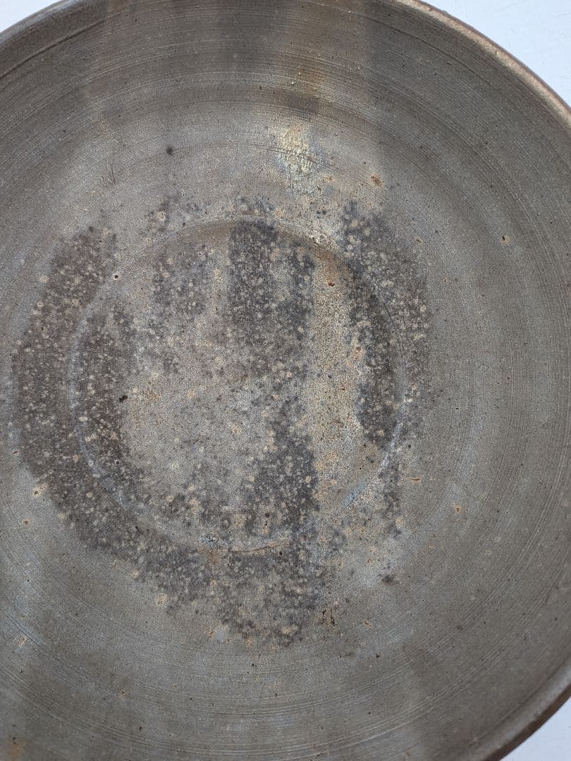 窯元松園 備前焼 金彩窯変皿 共箱 和食器 中皿 金襷 日本料理 レア 希少