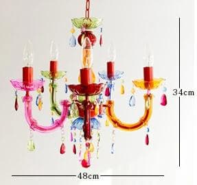 シャンデリア 5灯タイプ カラフル ポップ マルチカラー