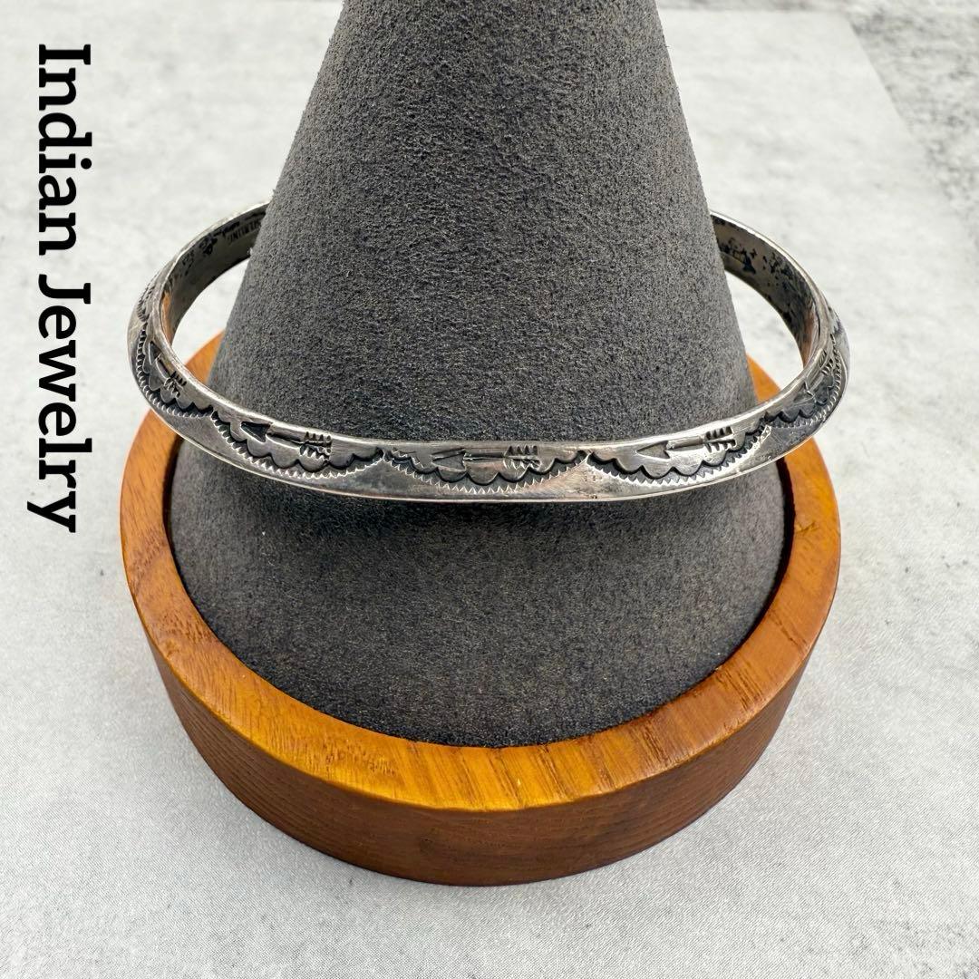 Indian Jewelry トライアングルシルバーバングル 925 刻印あり